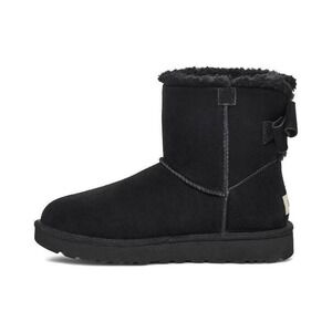 8W - [NEW] Women's UGG Mini Bailey Suede Bow Boots 'Black' 1153514‎